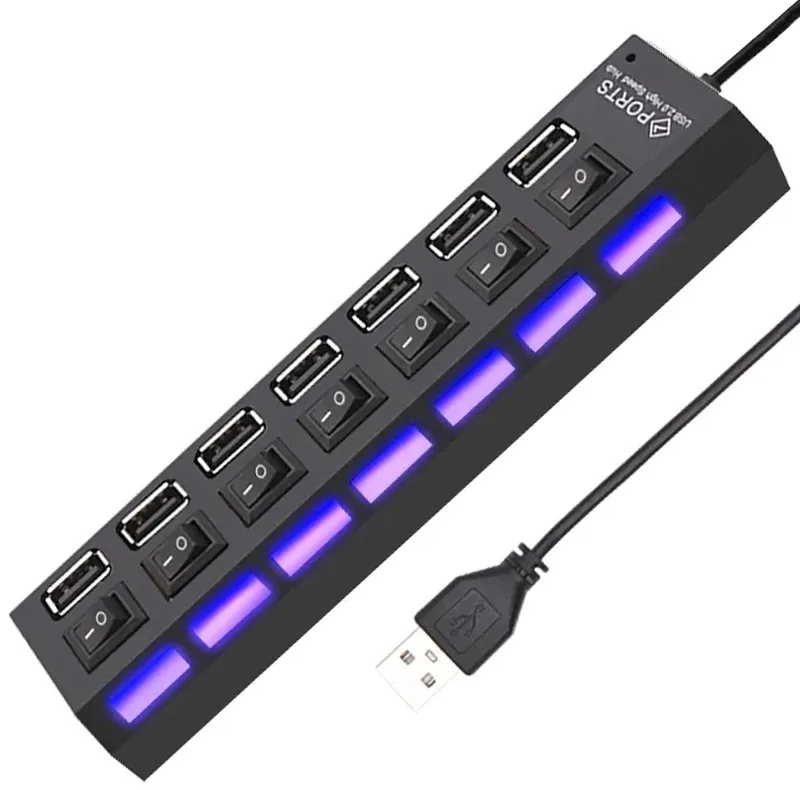 هاب 7 پورت USB 2.0 شارک مدل TURBO SPEED