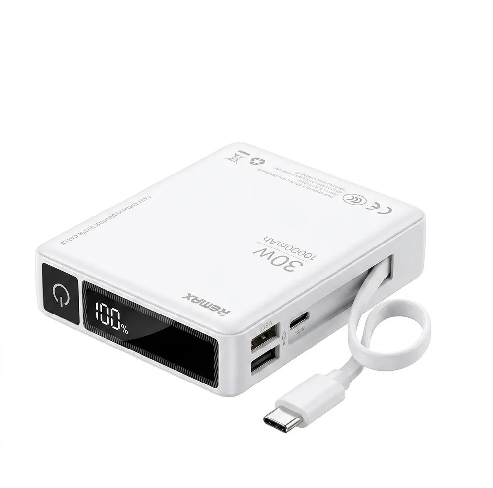 پاوربانک 30 وات ریمکس مدل  RPP-86  ظرفیت 10000 میلی‌آمپرساعت
