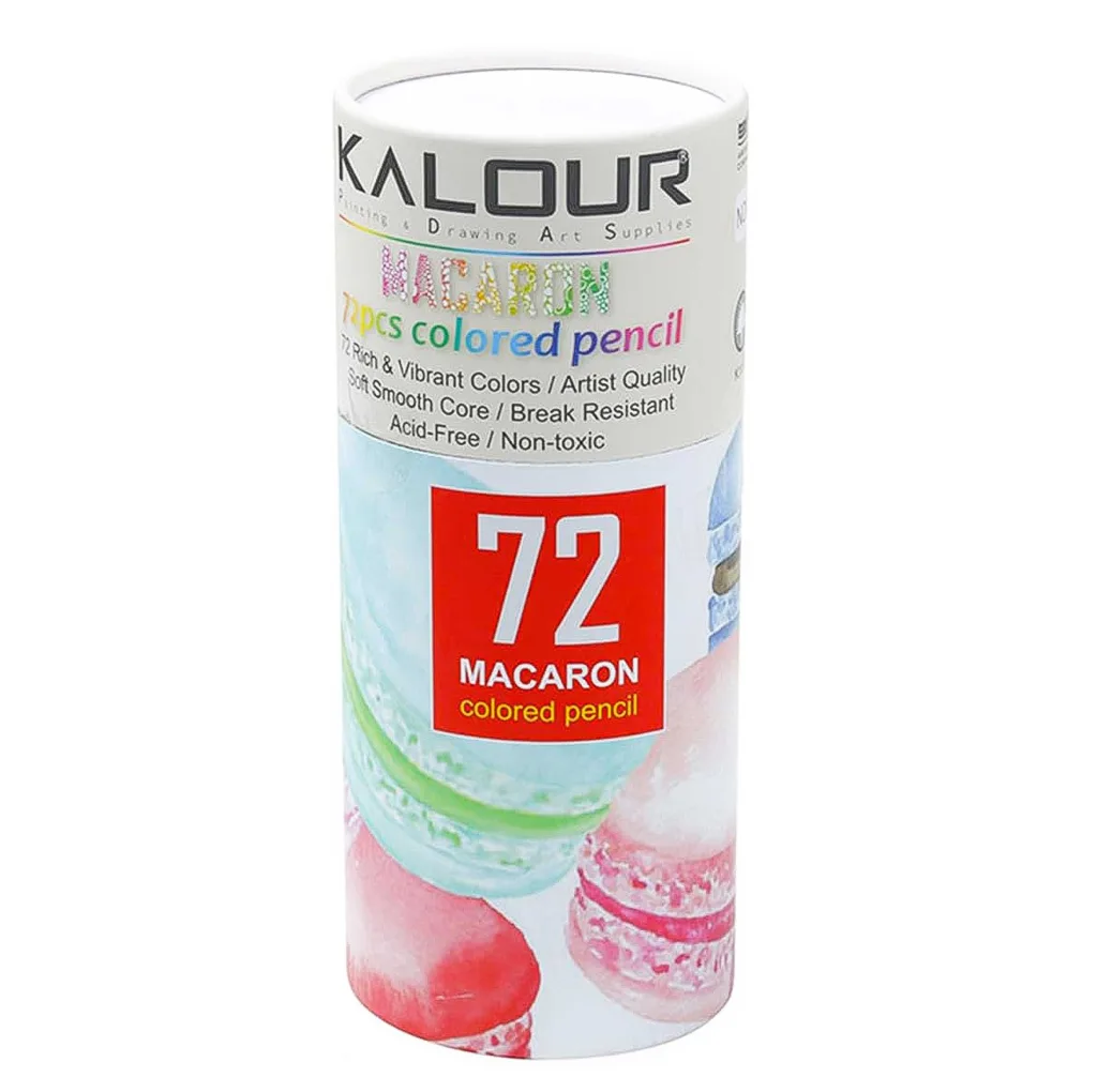 مداد رنگی 72 رنگ کالور مدل Macaron به همراه تراش و مداد گیر