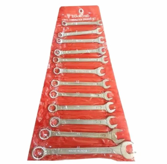 آچار یکسر تخت و یکسر رینگی دیاموند مدل D_PLUS مجموعه 12 عددی