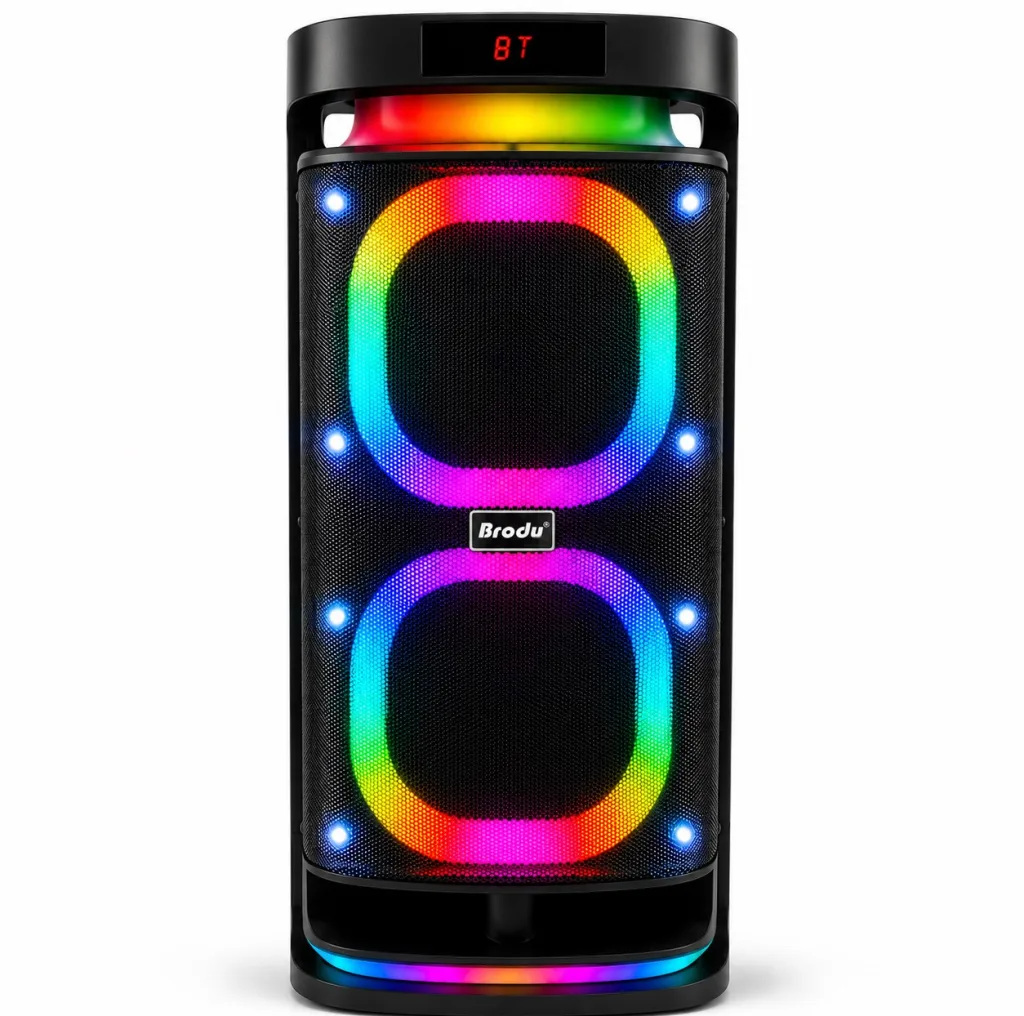 اسپیکر بلوتوثی قابل حمل برودو مدل KARAOKE BOX Dual 8inch