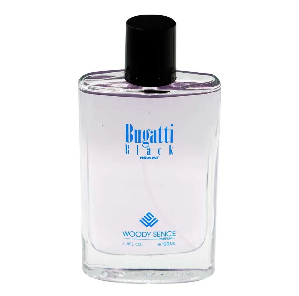 ادو پرفیوم مردانه وودی سنس مدل Bugatti Black  حجم 100 میلی لیتر