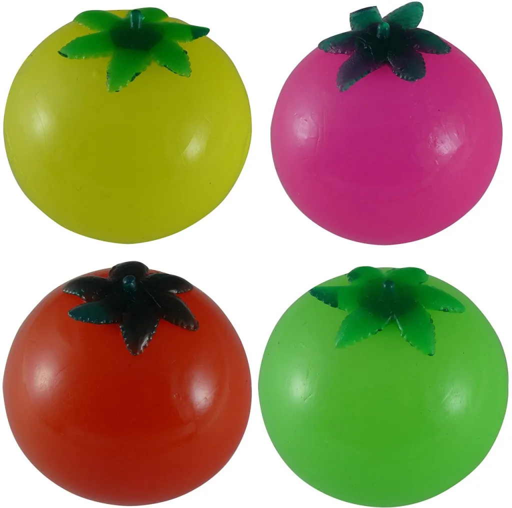 توپ بازی ضد استرس مدل Large Leafy Tomatoes بسته 4 عددی