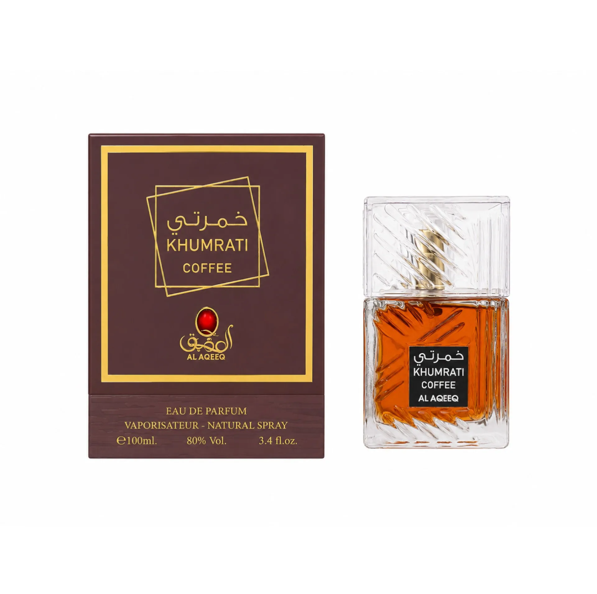 ادو‌پرفیوم مردانه العقیق مدل KHUMRATI COFFEE  با رایحه گرم و‌شیرین حجم 100 میلی‌لیتر
