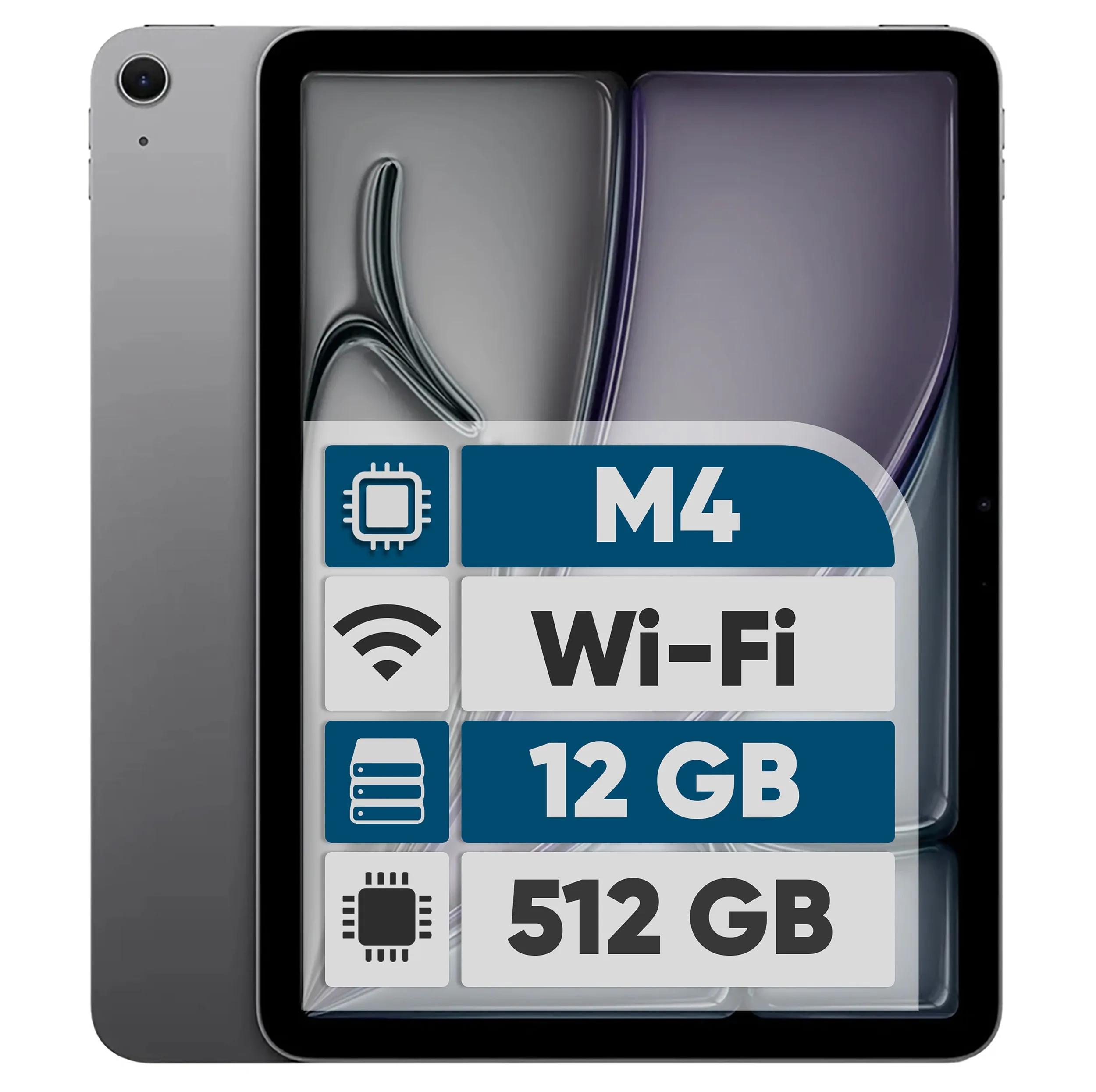تبلت 11 اینچ اپل مدل iPad Air 2026 M4 Wi-Fi ظرفیت 512 گیگابایت و رم 12 گیگابایت، رزولوشن دوربین اصلی ۱۲ مگاپیکسل، پشتیبانی از قلم و کیبورد