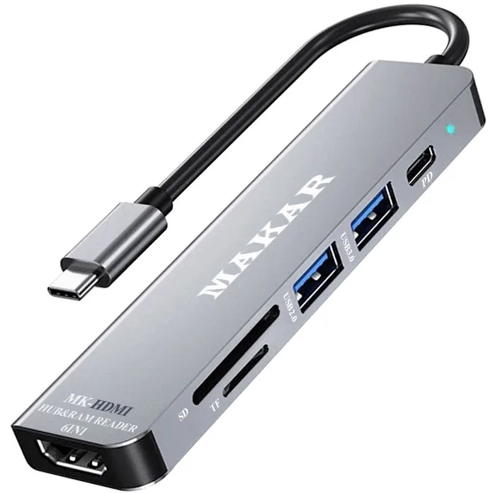 هاب 6 پورت USB-C ماکار مدل MK-HDMI