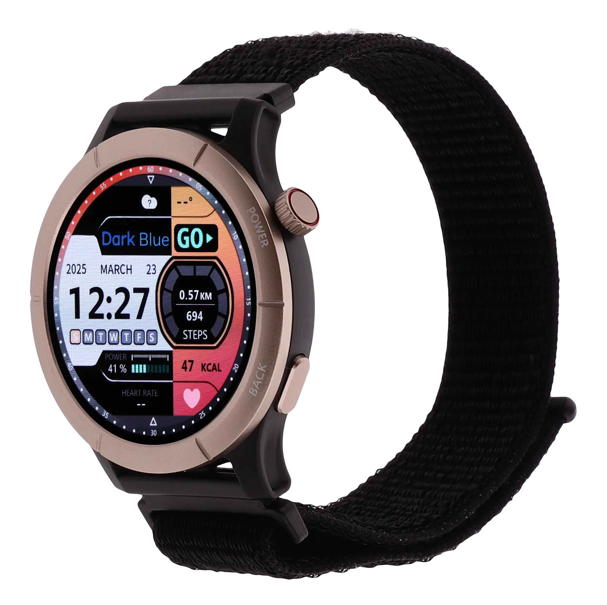 ساعت هوشمند 45 میلی‌متری دارک بلو مدل AmazWatch B با بند پلی استری