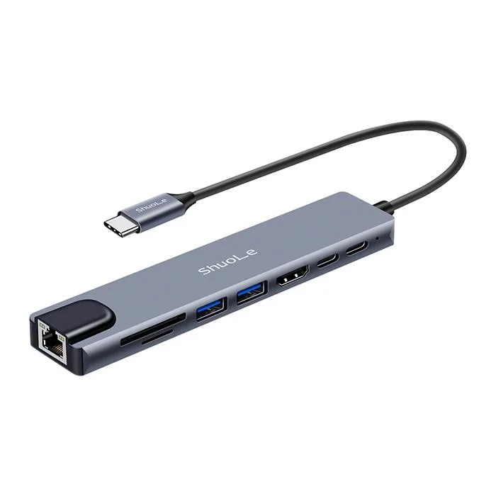 هاب ۸ پورت USB-C شوله مدل H801