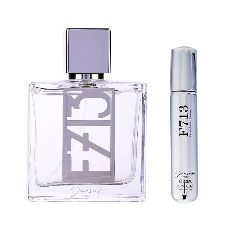 ادو پرفیوم مردانه ژک ساف مدل F713 حجم 100 میلی لیتر به همراه عطر جیبی مردانه ژک ساف مدل F713 حجم 22 میلی لیتر