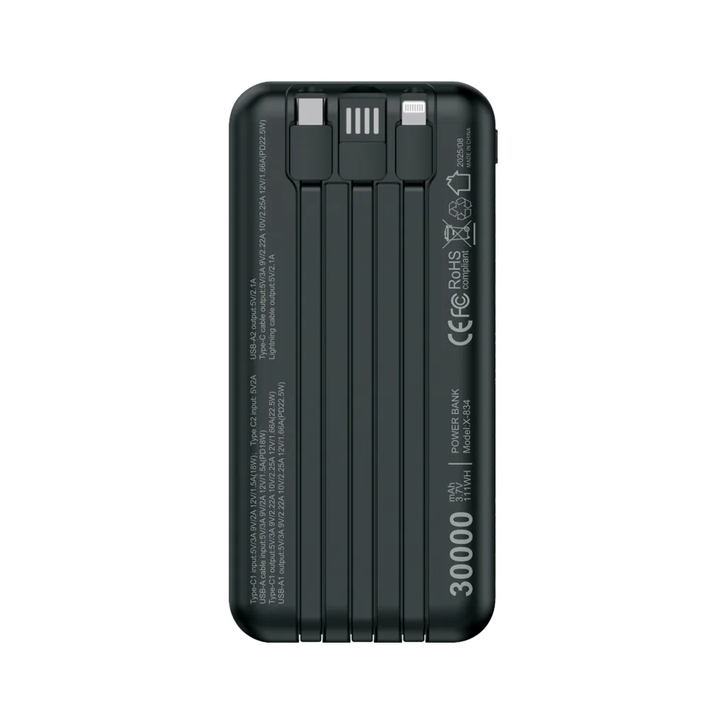 پاوربانک ایکس انرژی مدل X-834 22.5W ظرفیت 30000 میلی آمپر ساعت