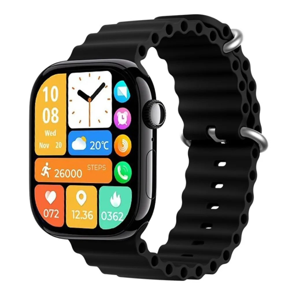 ساعت هوشمند 45 میلی متری مدل KW90MAX با بند سیلیکونی