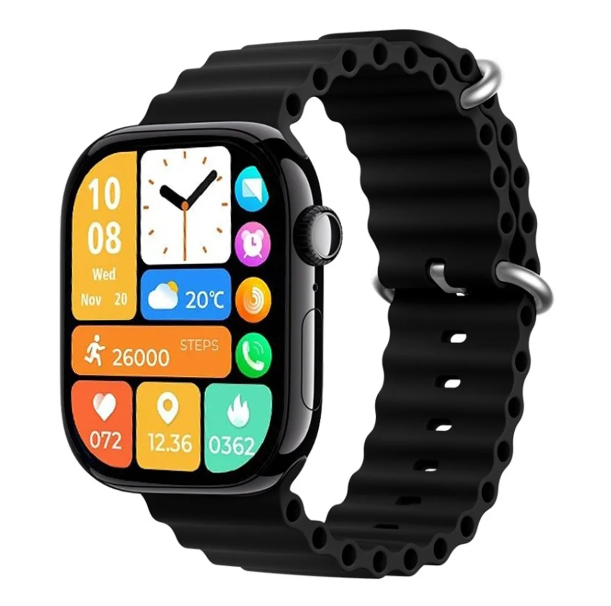 ساعت هوشمند 45 میلی متری مدل KW90MAX با بند سیلیکونی