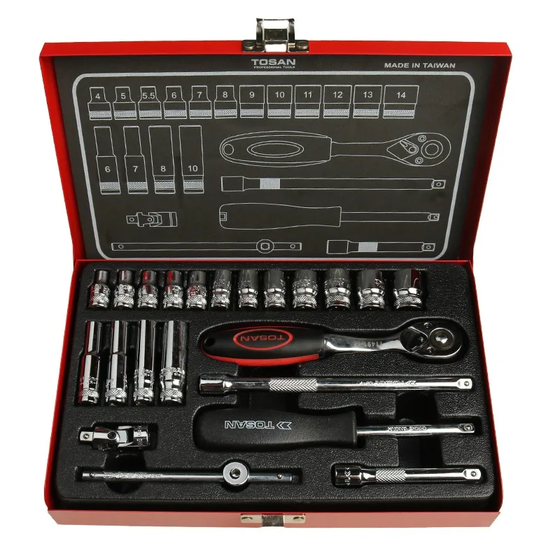 مجموعه 22 عددی آچار بکس توسن مدل T1254-22M