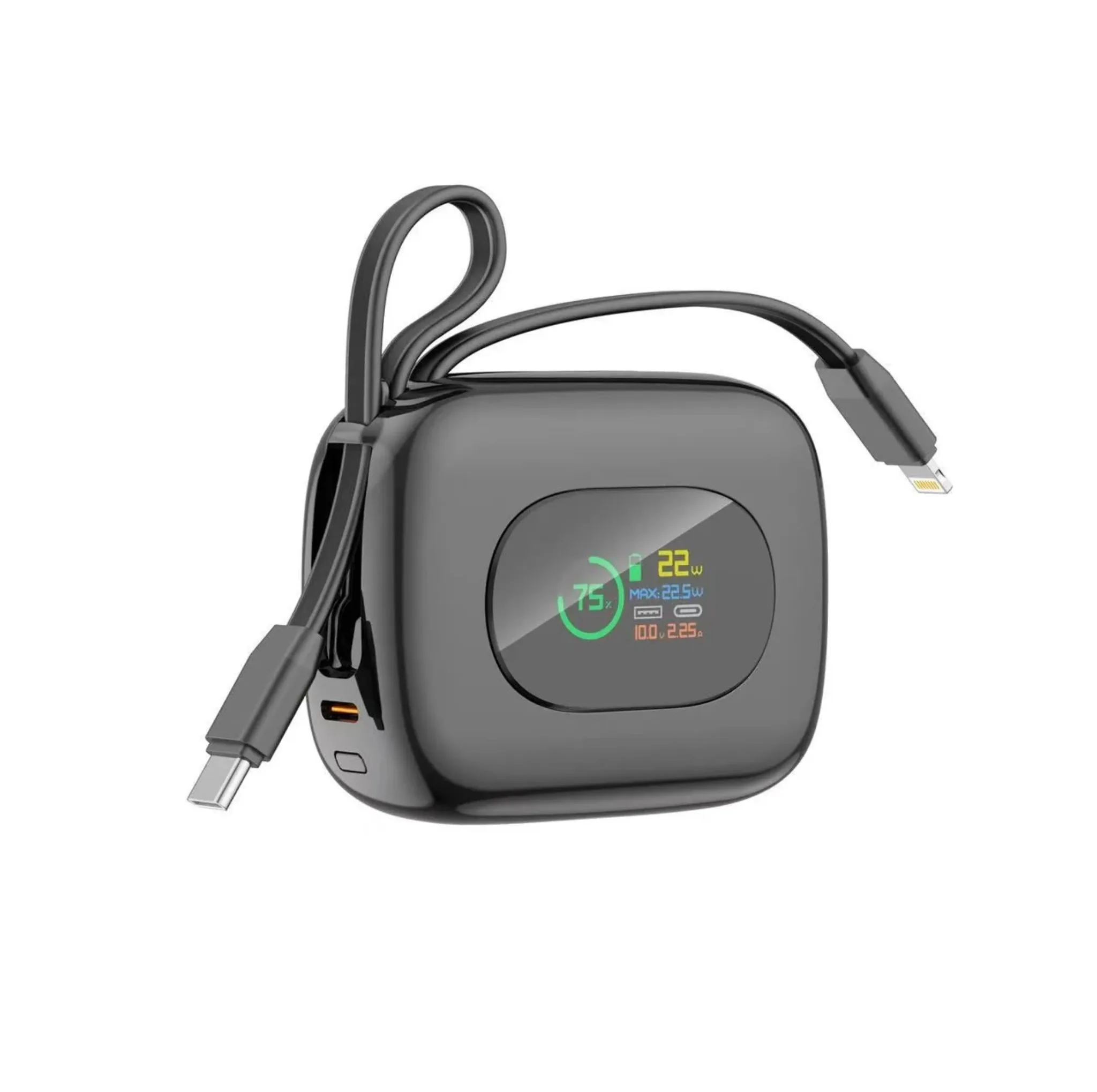 پاوربانک 22.5 وات بودی مدل PB823B ظرفیت 10000 میلی‌آمپرساعت به همراه 2 کابل USB-C و lightning
