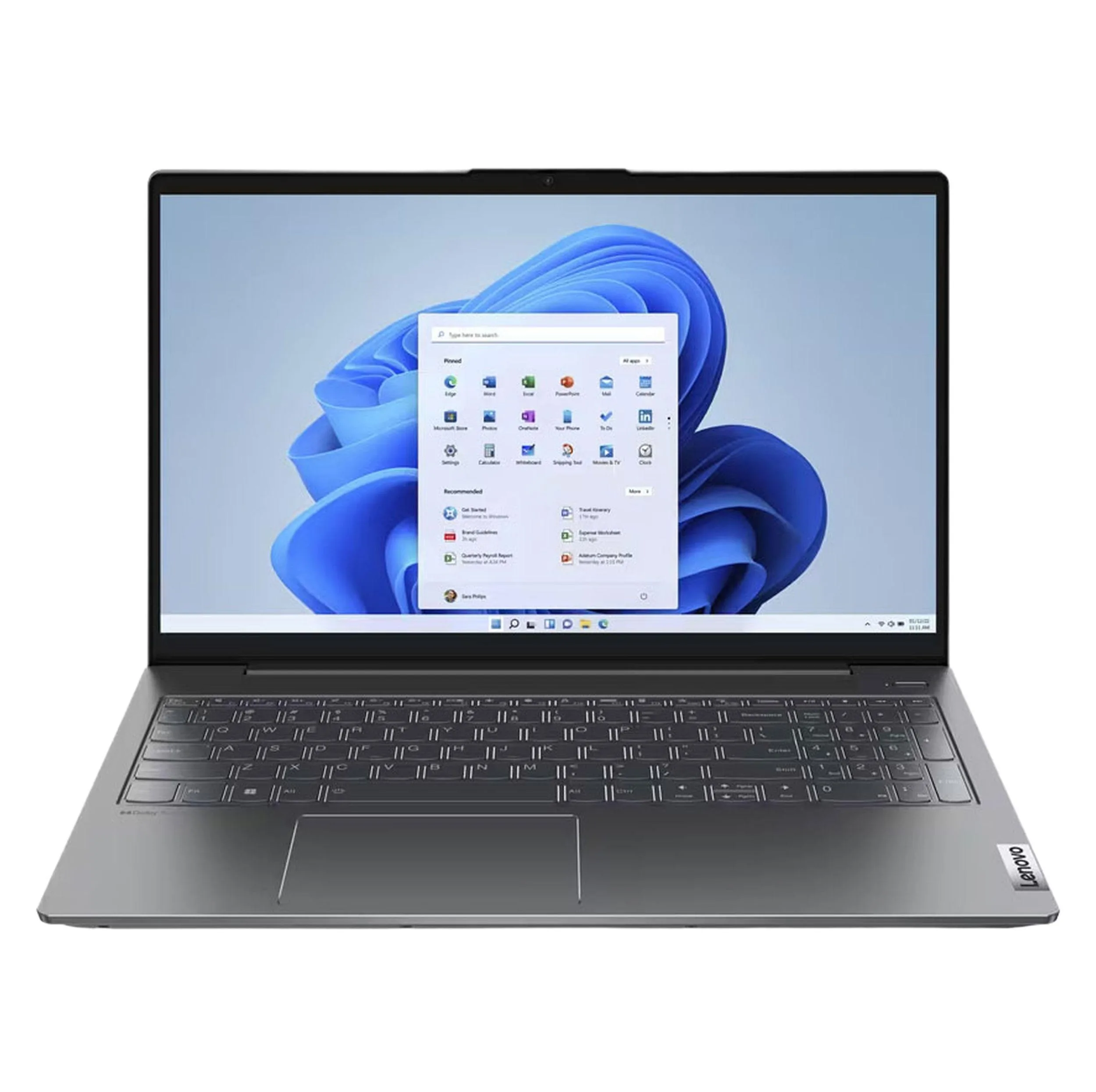 لپ‌تاپ لنوو مدل IdeaPad 5 15IAL7 با پردازنده Core i5-1235U و گرافیک MX550، رم DDR4 16GB با فرکانس 3200MHz، حافظه SSD با ظرفیت 512GB، نمایشگر 15.6 اینچ IPS با وضوح Full HD، دارای نور پس‌زمینه کیبورد و حسگر اثر انگشت