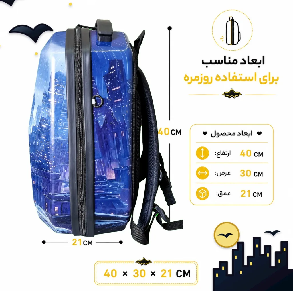 کوله پشتی مدرسه مارینوکس مارول مدل Batman
