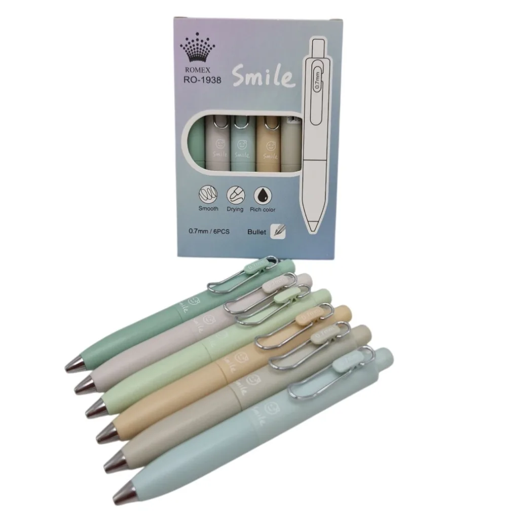 روان نویس 0.7 میلی متری رومکس طرح smile کد 12174 مجموعه 6 عددی