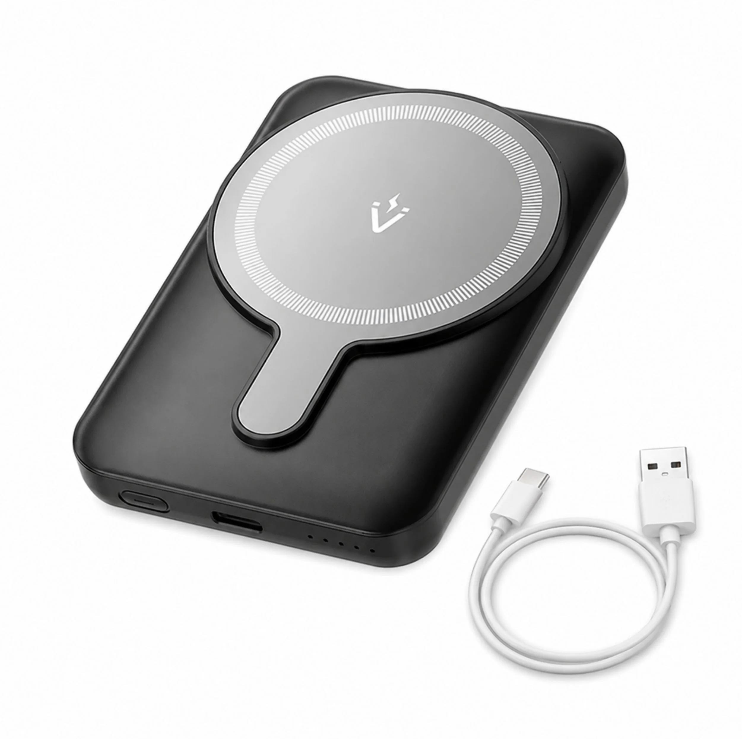پاوربانک بی‌سیم 20 وات ونشن مدل FHSL0 ظرفیت 5000 میلی‌آمپرساعت به همراه کابل تبدیل USB-A به USB-C
