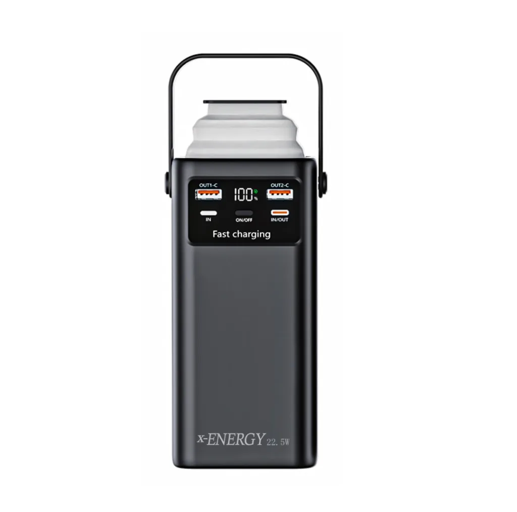 پاوربانک 22.5 وات ایکس انرژی مدل X-865 ظرفیت 60000 میلی‌آمپر‌ساعت به همراه کابل USB-C و بند آویز