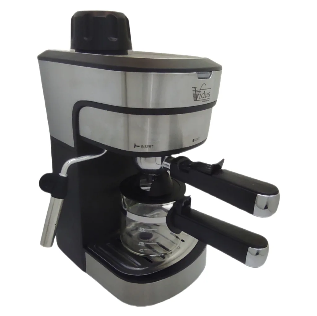 اسپرسوساز ویداس مدل VIR-2342، مناسب تهیه اسپرسو و کاپوچینو، دارای یک عدد نازل قهوه، سینی چکه‌گیر