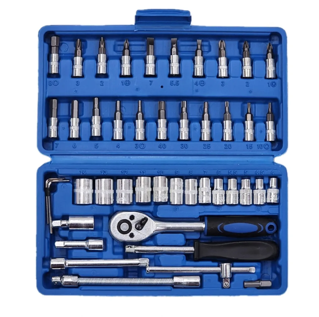 جعبه آچار بکس اوکی کد X46BLUE مجموعه 46 عددی