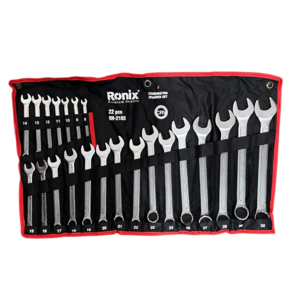 آچار یکسر تخت و یکسر رینگی  رونیکس مدل RH - 2103 بسته 22 عددی