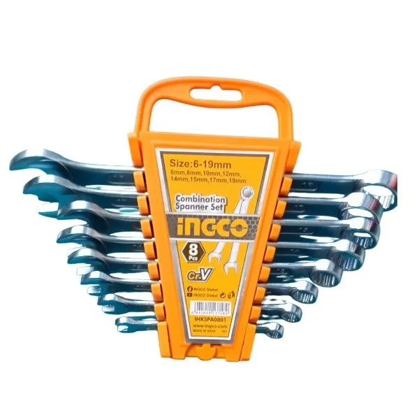 آچار یکسر تخت و یکسر رینگی اینکو مدل IHKSPA0801 مجموعه 8 عددی