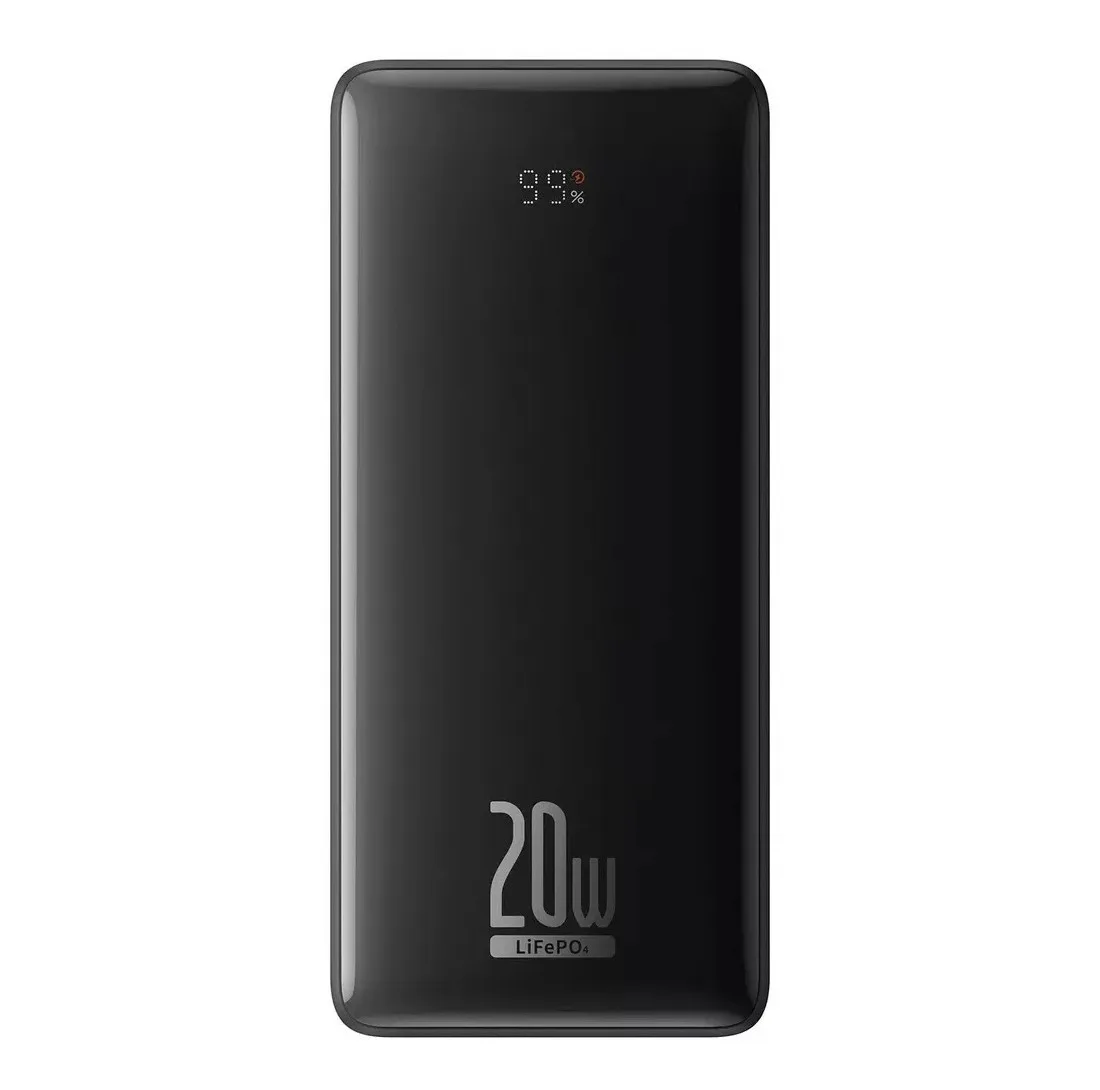 پاوربانک 20 وات باسئوس مدل LiFePO4 ظرفیت 18400 میلی آمپر ساعت به همراه کابل USB-C به USB-A