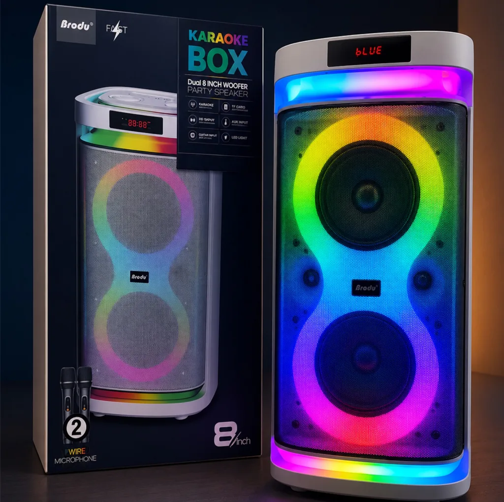 اسپیکر برودو مدل IKARAOKE DUAL 8INCH WOOFER