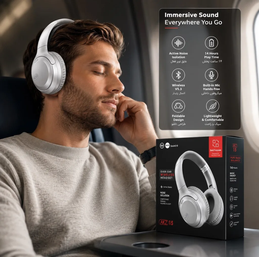 هدفون بلوتوثی مدل AKZ-15A