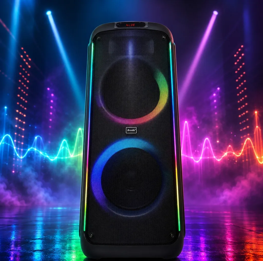 اسپیکر بلوتوثی قابل حمل برودو مدل Karaoke Box dual 12inch