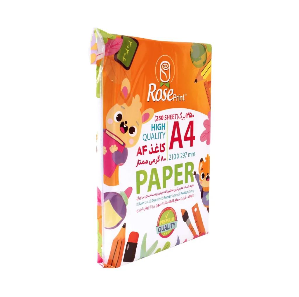 کاغذ A4 مدل رزپرینت کد POTG27 بسته 250 عددی