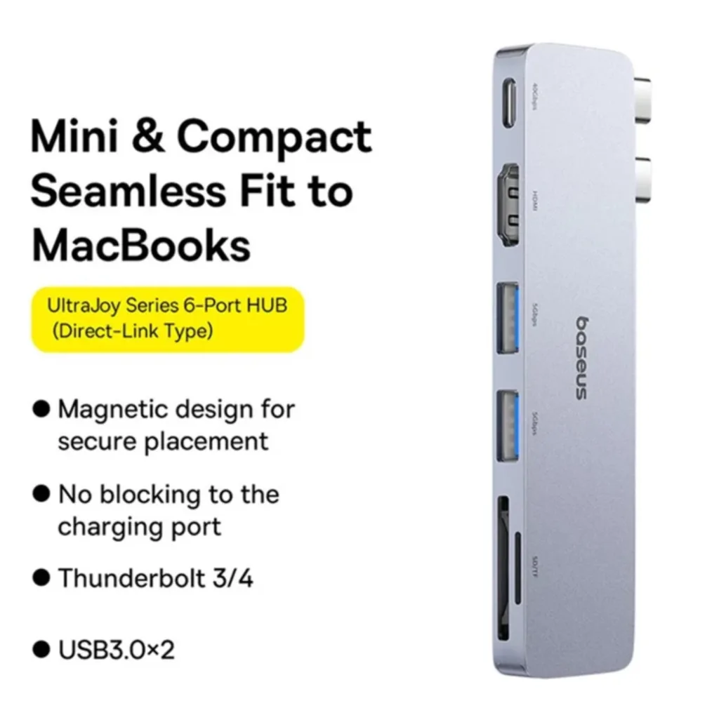 هاب 6 پورت USB-C بیسوس مدل BS-OH182