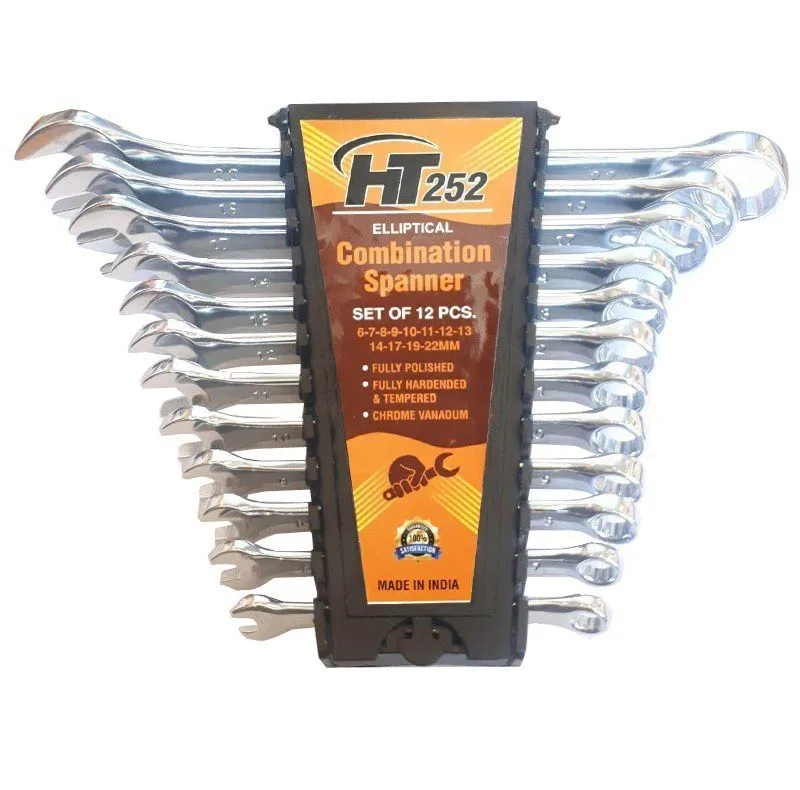 مجموعه ۱۲ عددی آچار یکسر تخت یکسر رینگی اچ تی مدل HT0-252