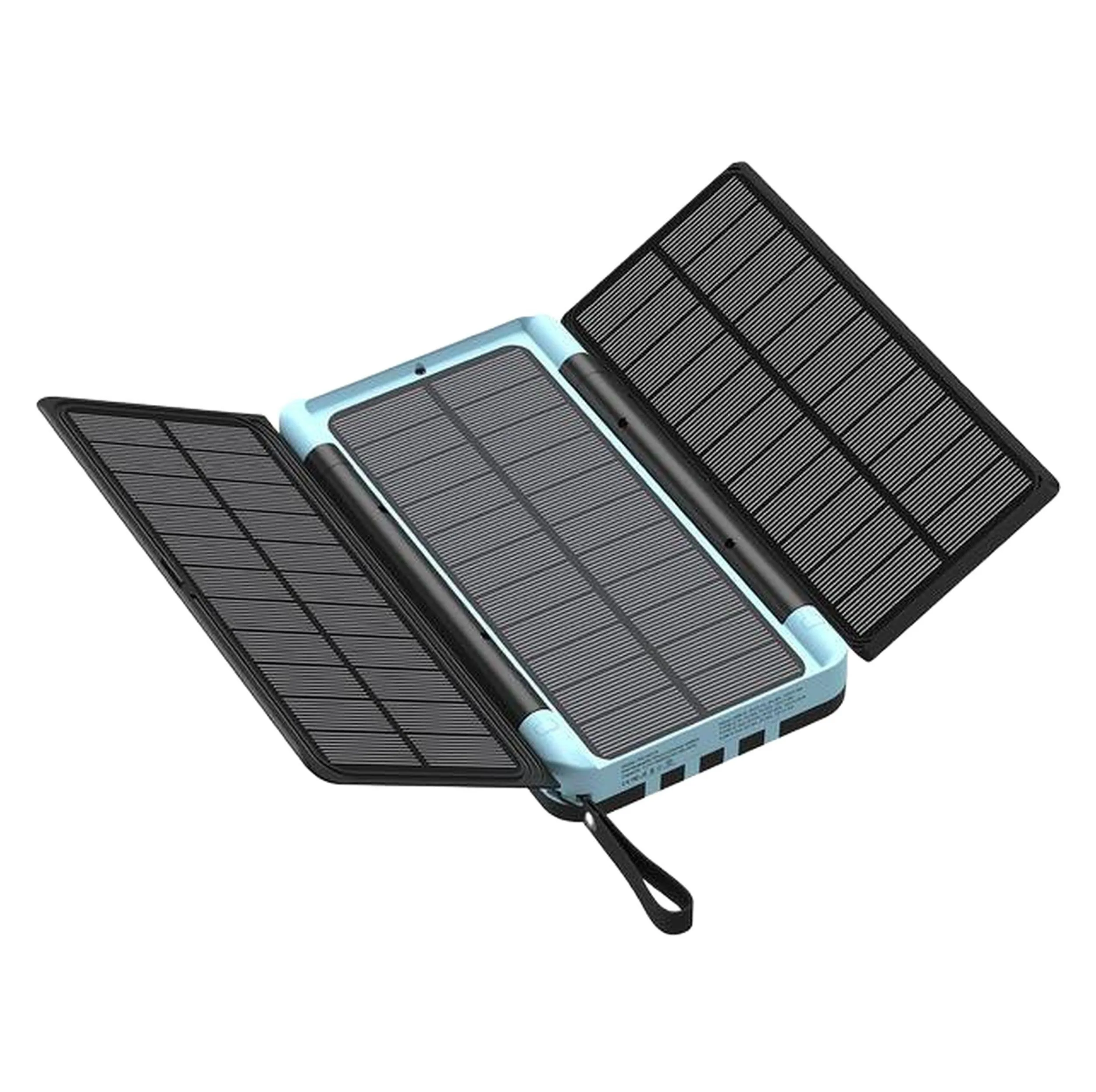 پاوربانک 20 وات پاورولوجی مدل Solar Multi-Cable PPBCHA70 ظرفیت 16000 میلی‌آمپرساعت به همراه چهارکابل USB-C، USB-A، Micro USB و لایتنینگ