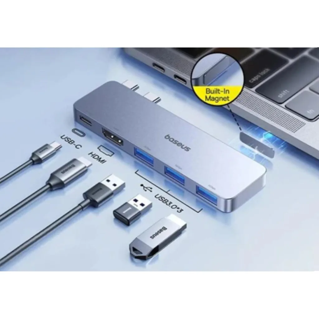 هاب 5 پورت USB-C بیسوس مدل  BS-OH180  Direct Link Type