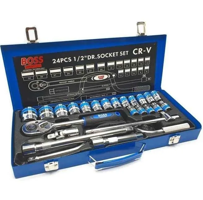 جعبه بکس باس مدل AJ-BOSS-1/2 inch مجموعه 24 عددی