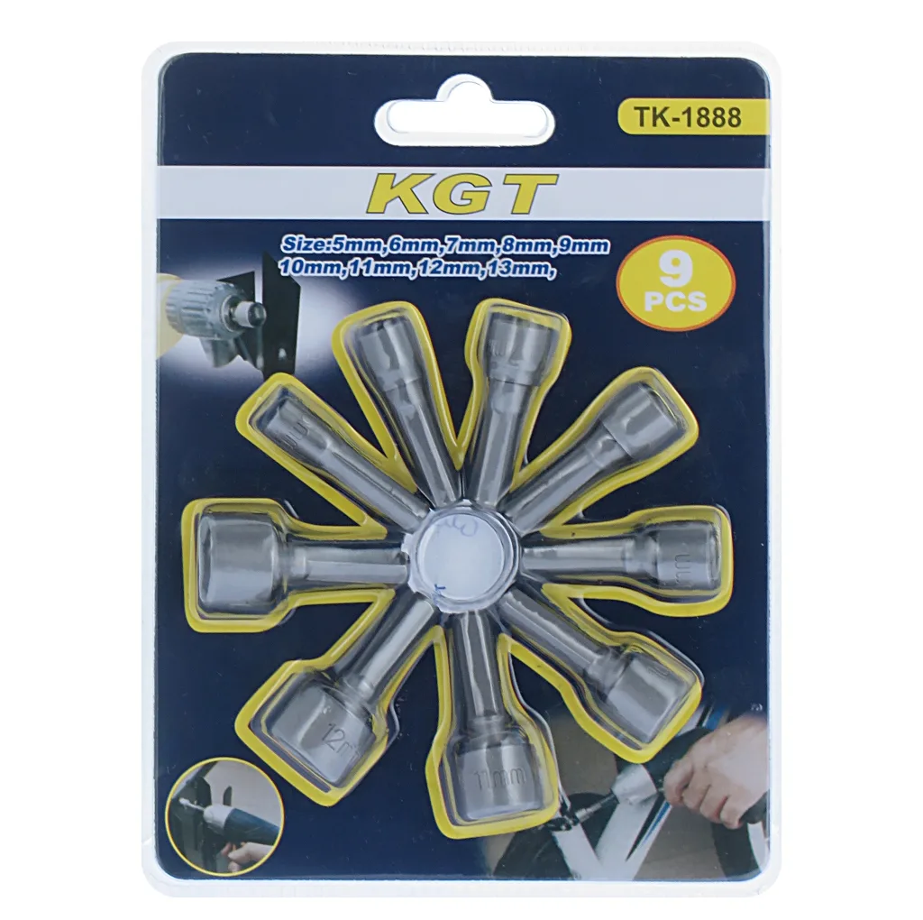 آچار بکس سر دریلی کی جی تی مدل K G T -009  بسته 9 عددی