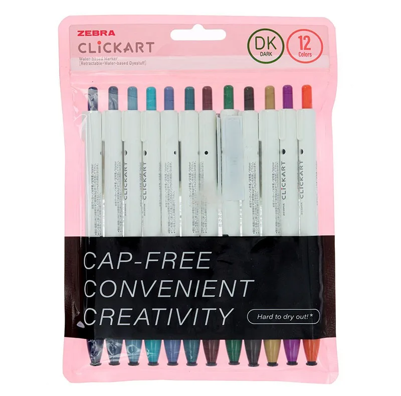 ماژیک علامت گذار زبرا مدل CLICKART DK بسته 12 عددی