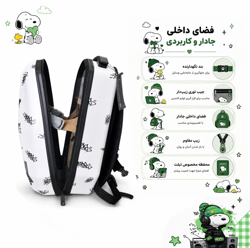 کوله پشتی مدرسه مارینوکس مارول مدل Snoopy