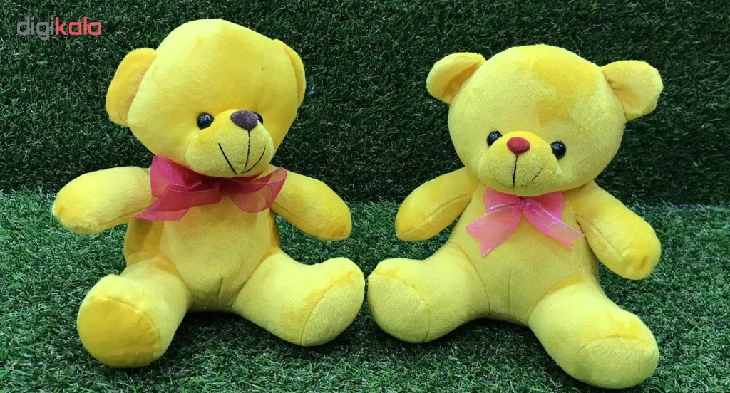 عروسک طرح خرس پاپیونی 23 سانتی متر