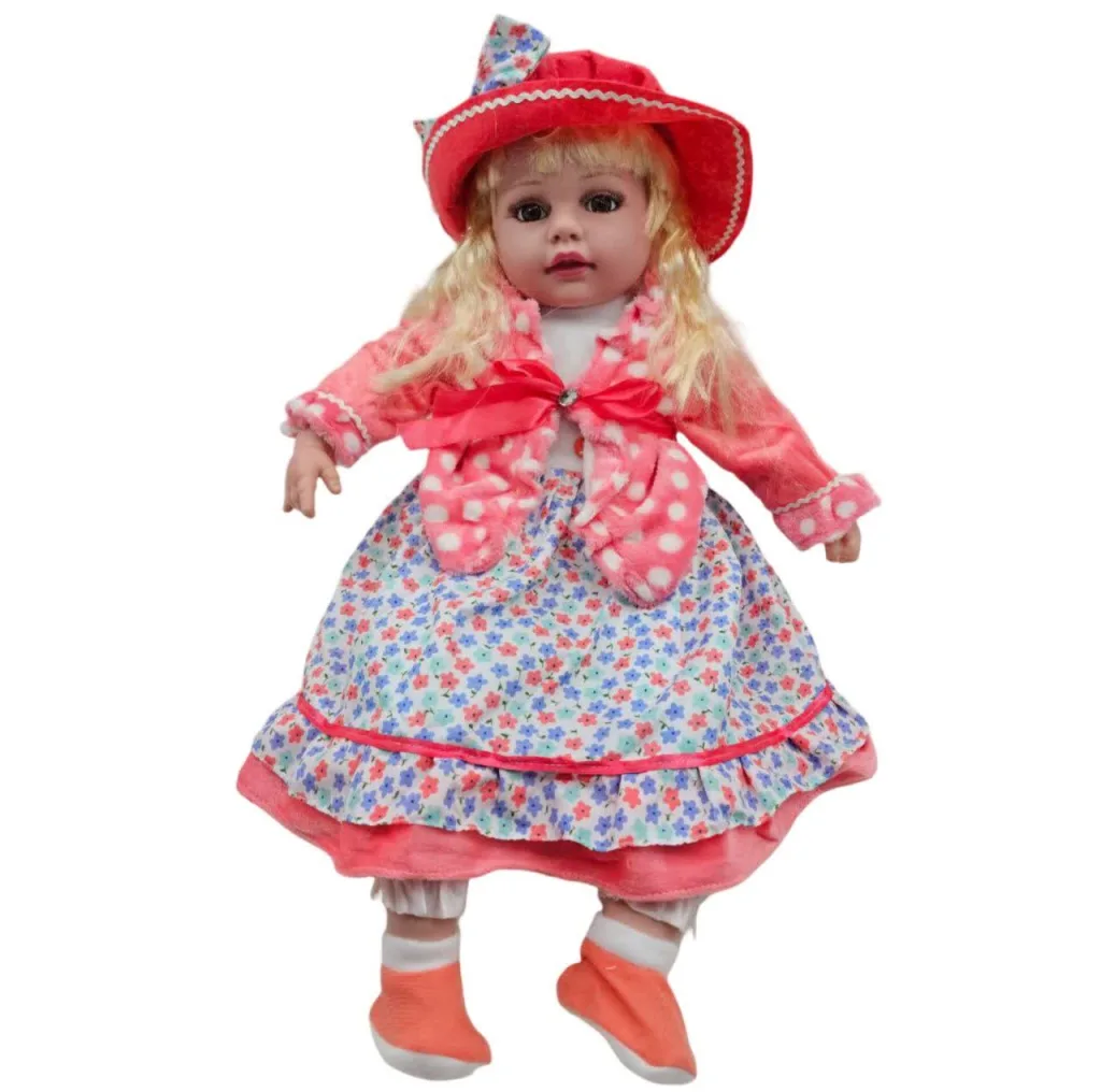 عروسک ناب سل مدل موزیکال دامن چین دار ارتفاع 60 سانتی متر کد BEAUTIFUL DOLL008