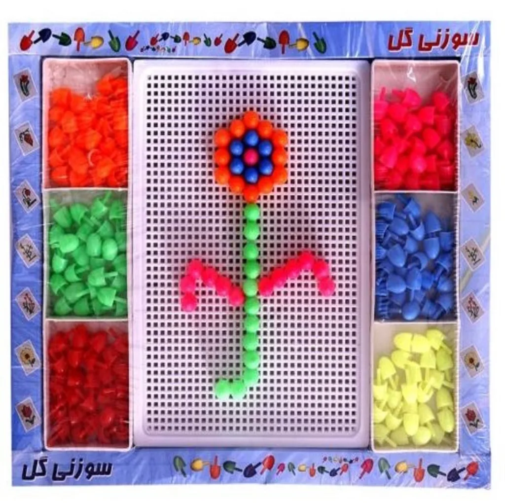 بازی فکری مدل سوزنی گل رنگارنگ