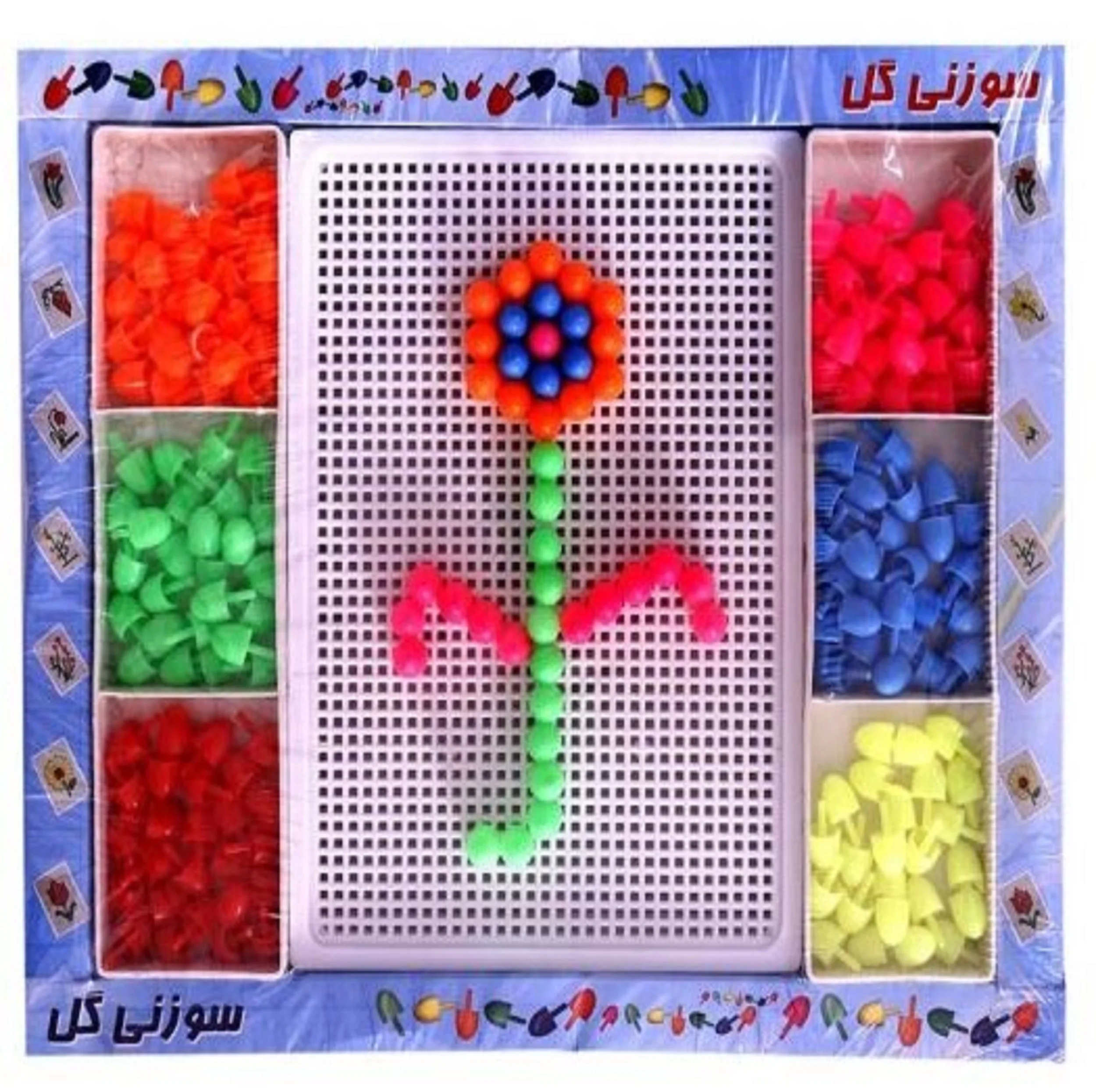 بازی فکری مدل سوزنی گل رنگارنگ