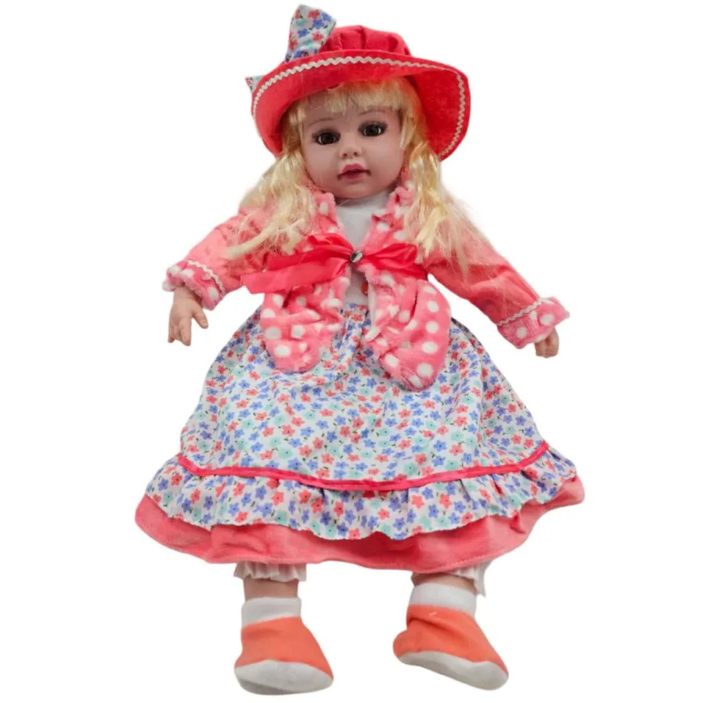 عروسک ناب سل مدل موزیکال دامن چین دار ارتفاع 60 سانتی متر کد BEAUTIFUL DOLL008