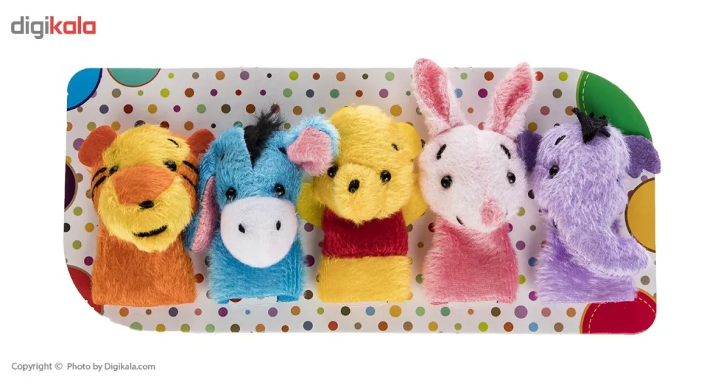 عروسک انگشتی پرشین صبا مدل Winnie The Pooh And Friends بسته 5 عددی