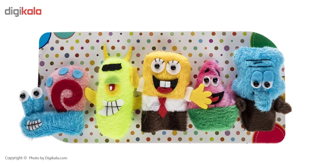 عروسک انگشتی پرشین صبا مدل Sponge Bob And Friends بسته 5 عددی