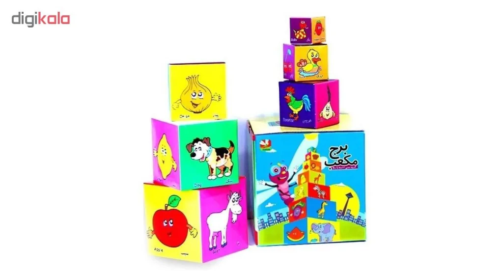 برج مکعب مدل حیوانات و میوه ها مجموعه 10 عددی