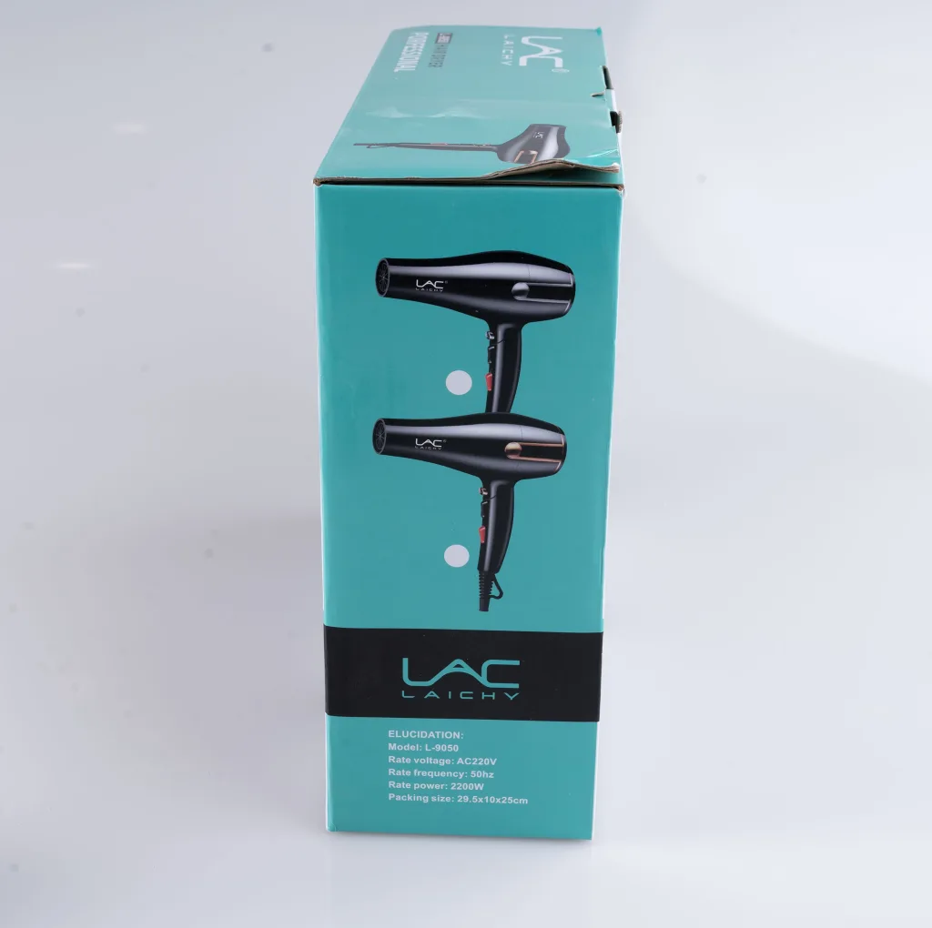 سشوار حرفه‌ای 2200 وات لایچی مدل L-9050، موتور AC، وزن 990 گرم، المنت فلز، دارای سری متمرکز‌کننده باریک با ویژگی صاف‌کنندگی، با قابلیت باد سرد