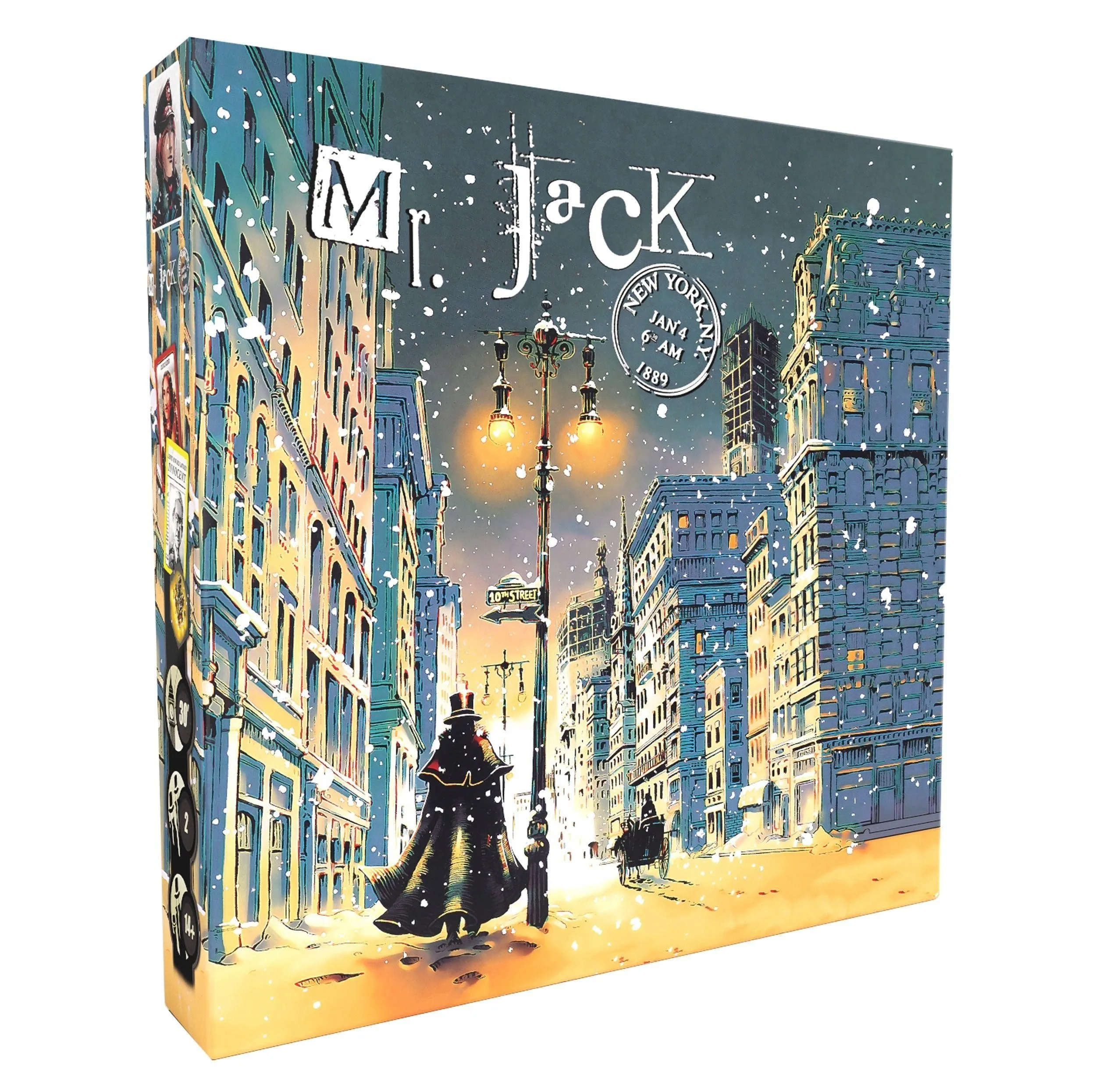 بازی فکری مانترا مسترجک نیویورک MR JACK IN NEWYORK بردگیم استراتژی معمایی دو نفره با مدت زمان کمتر از یک ساعت، شامل کارت و مهره چوبی، مناسب بزرگسال، نوجوان و کودک، درجه سختی متوسط و دفترچه راهنمای فارسی